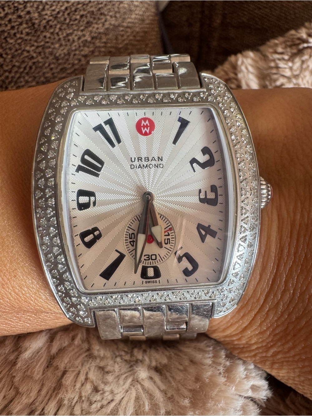 Michele Urban Diamond Swiss Watch – 1.27 CT TW Diamond Bezel – Stainless Steel - Picture 4 of 15